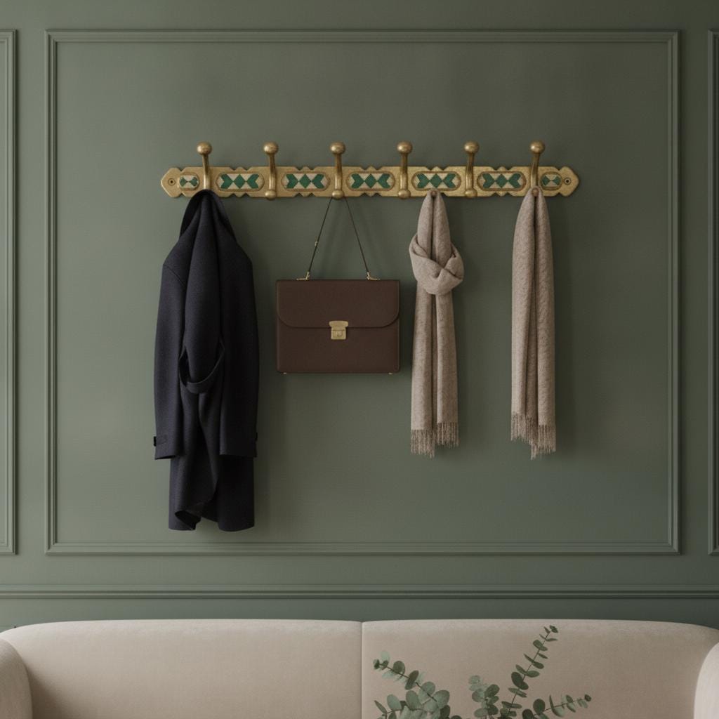 The Kasbah hook rack holding coats
